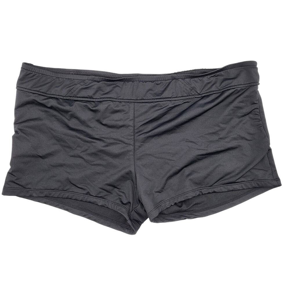 Kona Sol Black High Coverage Swim Shorts Stretchy Athletic Fit Women's Size XL